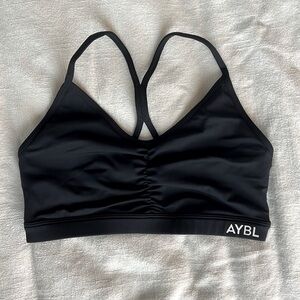 AYBL Ruched Black Sports Bra Small
